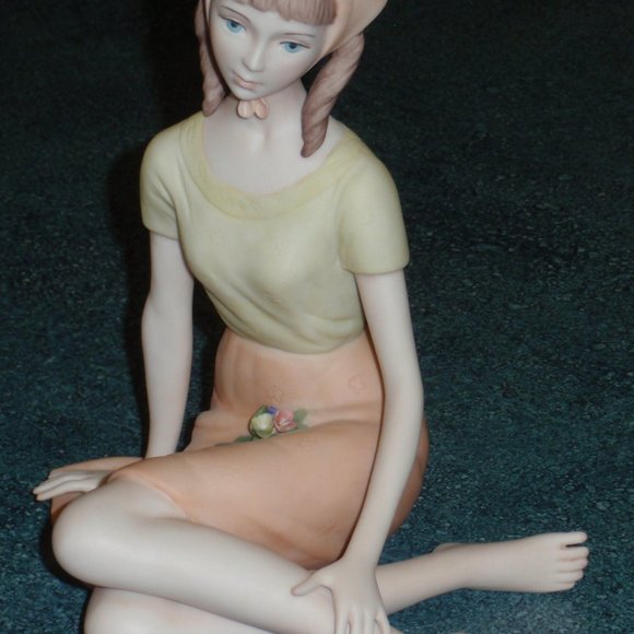 Laszio Ispanky Repose Girl In Orange Dress Collectible Figurine - CHRISTMAS GIFT - Picture 8 of 9